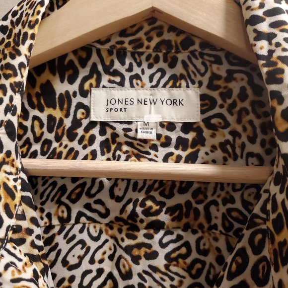 Leopard Print Button Front Blouse Size:M - Picture 3 of 3
